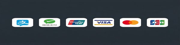 支持支付宝、微信支付、银联、VISA、MasterCard等多种支付方式
